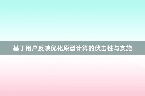 基于用户反映优化原型计算的伏击性与实施